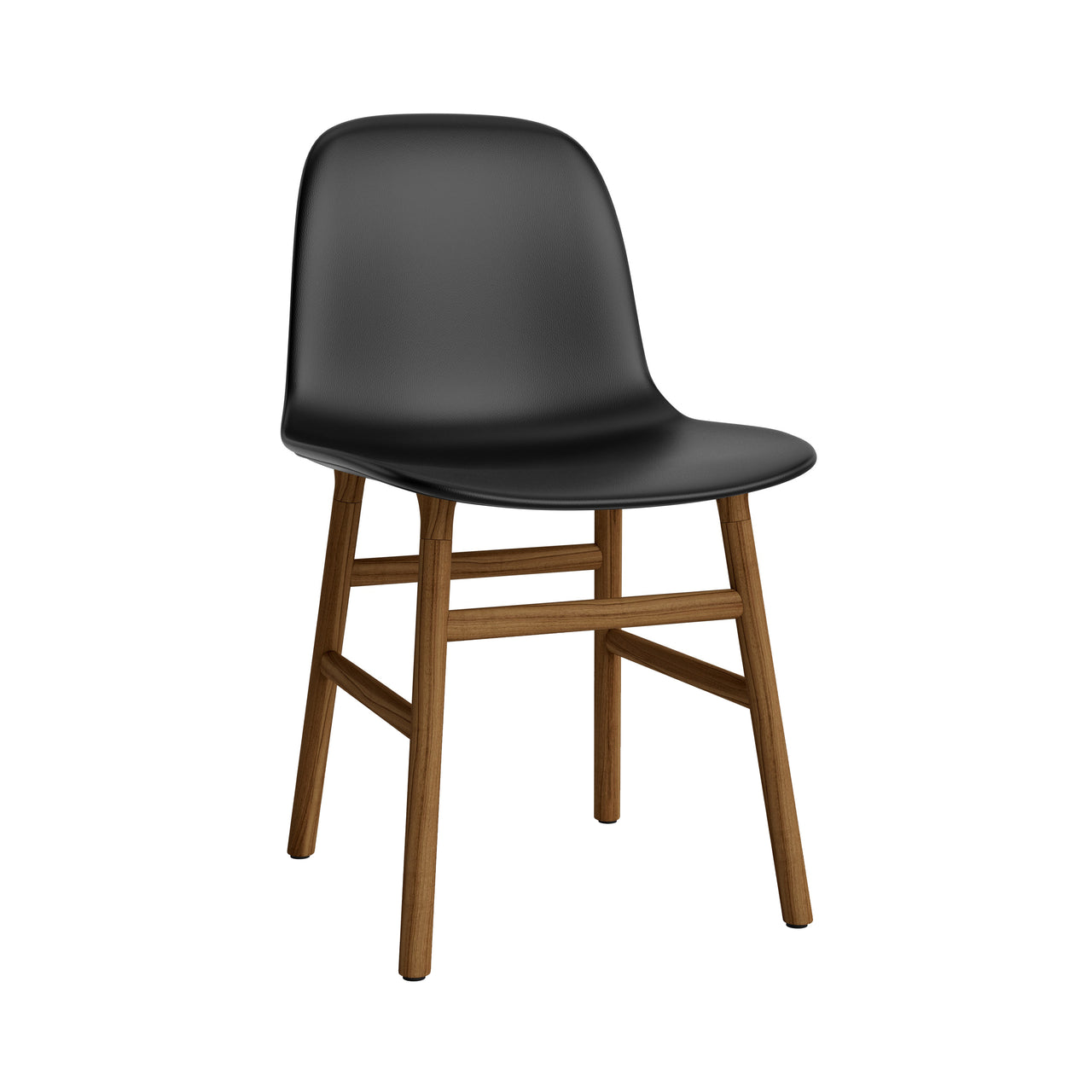 Form Chair: Wood Base + Upholstered + Walnut Oak
