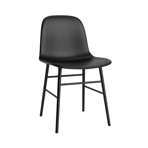 Form Chair: Steel Base + Fully Upholstered + Black