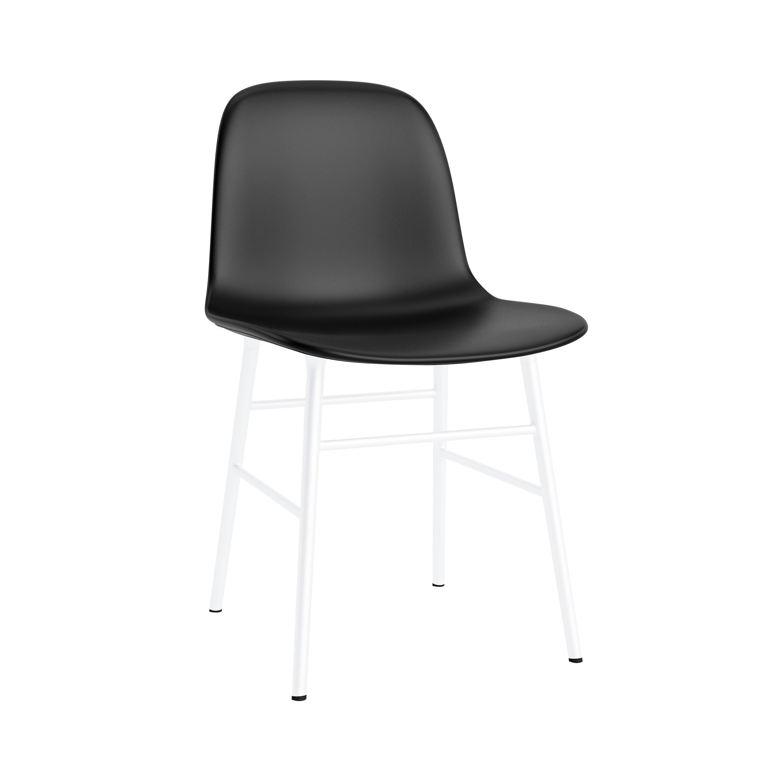 Form Chair: Steel Base + Fully Upholstered + White
