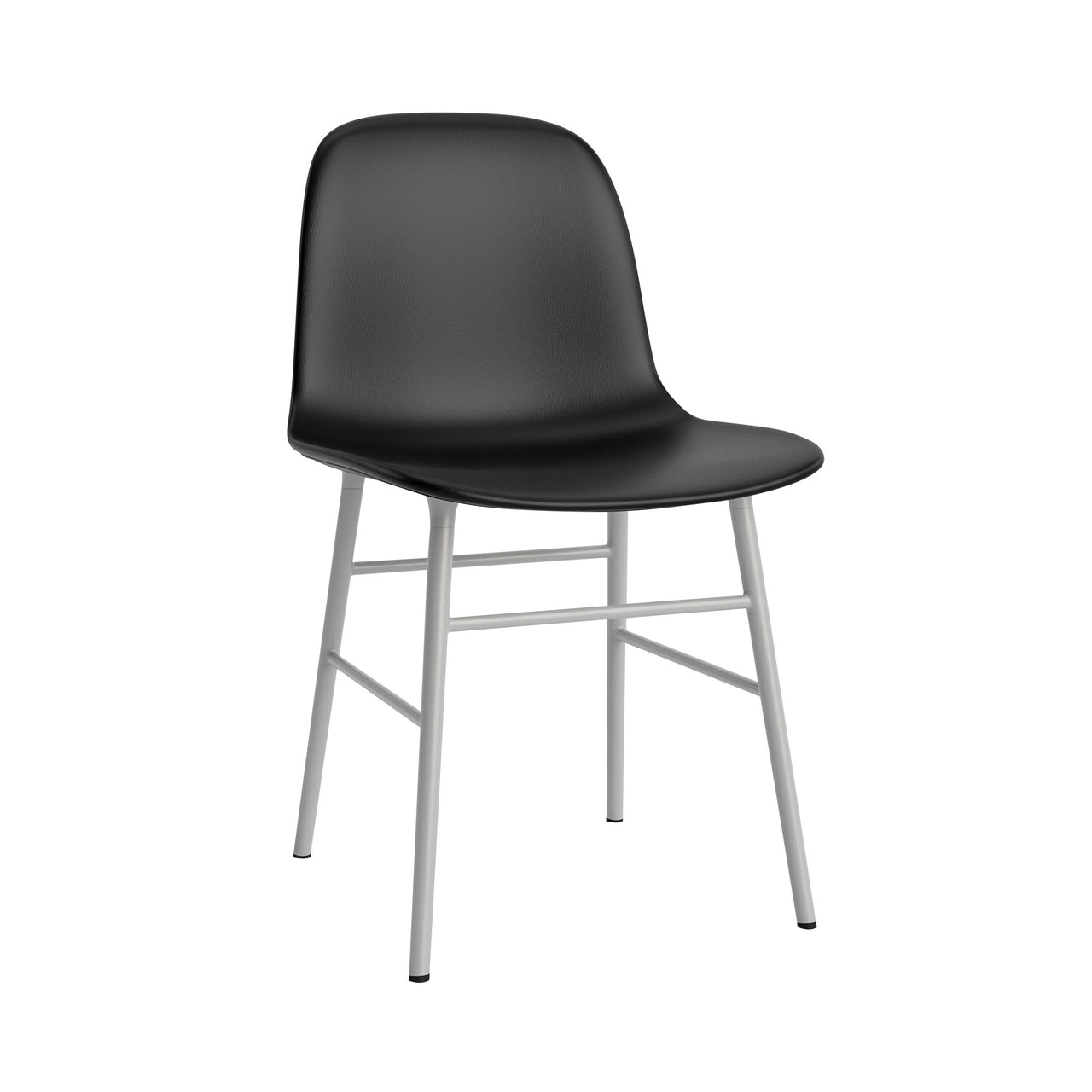 Form Chair: Steel Base + Fully Upholstered + Grey