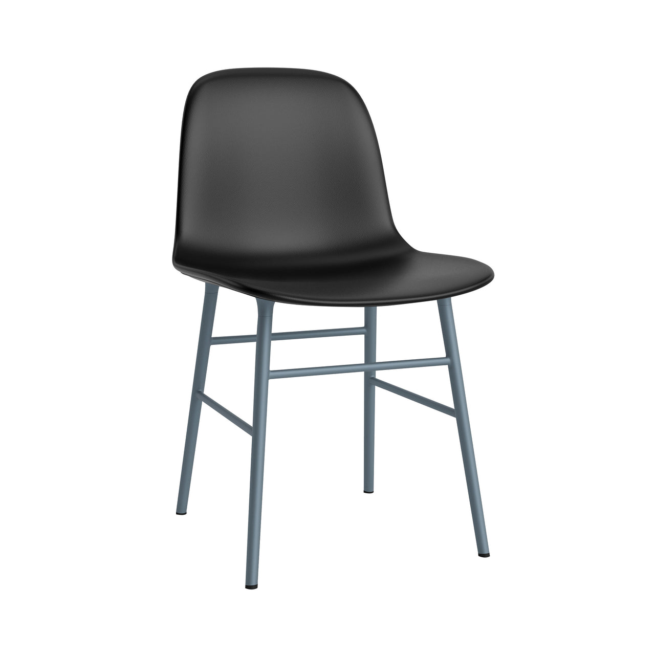 Form Chair: Steel Base + Fully Upholstered + Blue