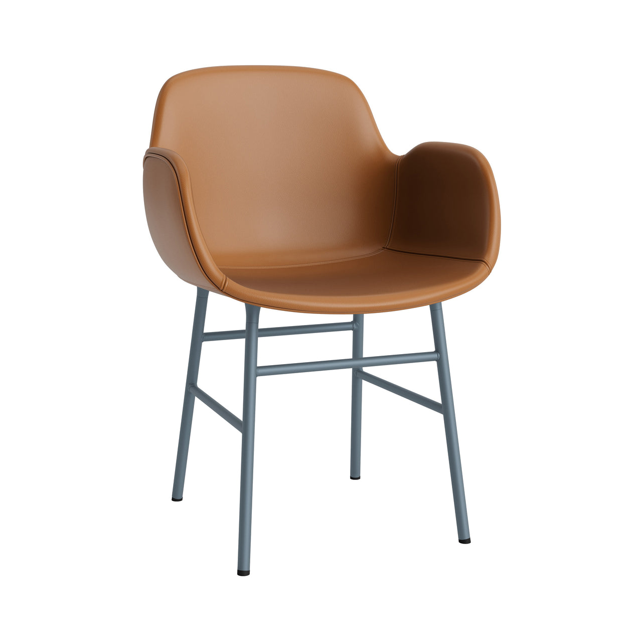 Form Armchair: Steel Base + Full Upholstered + Blue