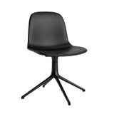 Form Chair: Swivel Upholstered + Black Aluminum + Without Castors