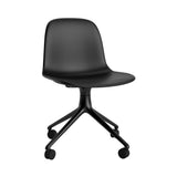 Form Chair: Swivel Upholstered + Black Aluminum + With Castors