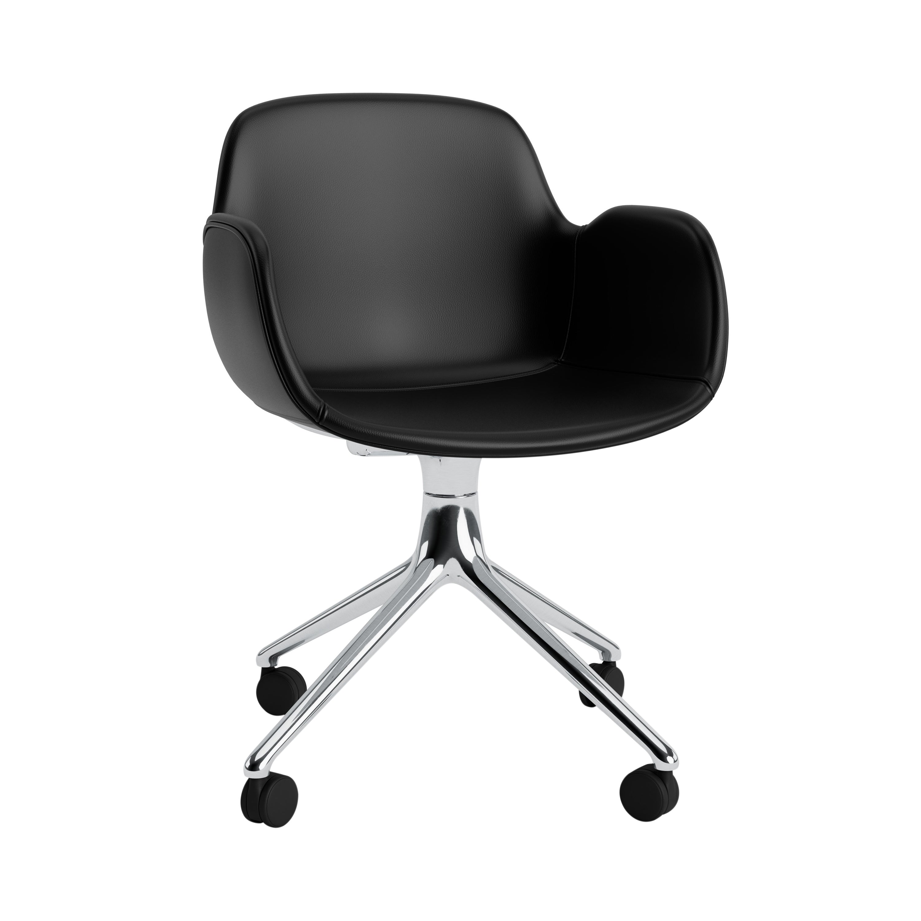 Form Armchair: Swivel Upholstered + Aluminum + With Casters