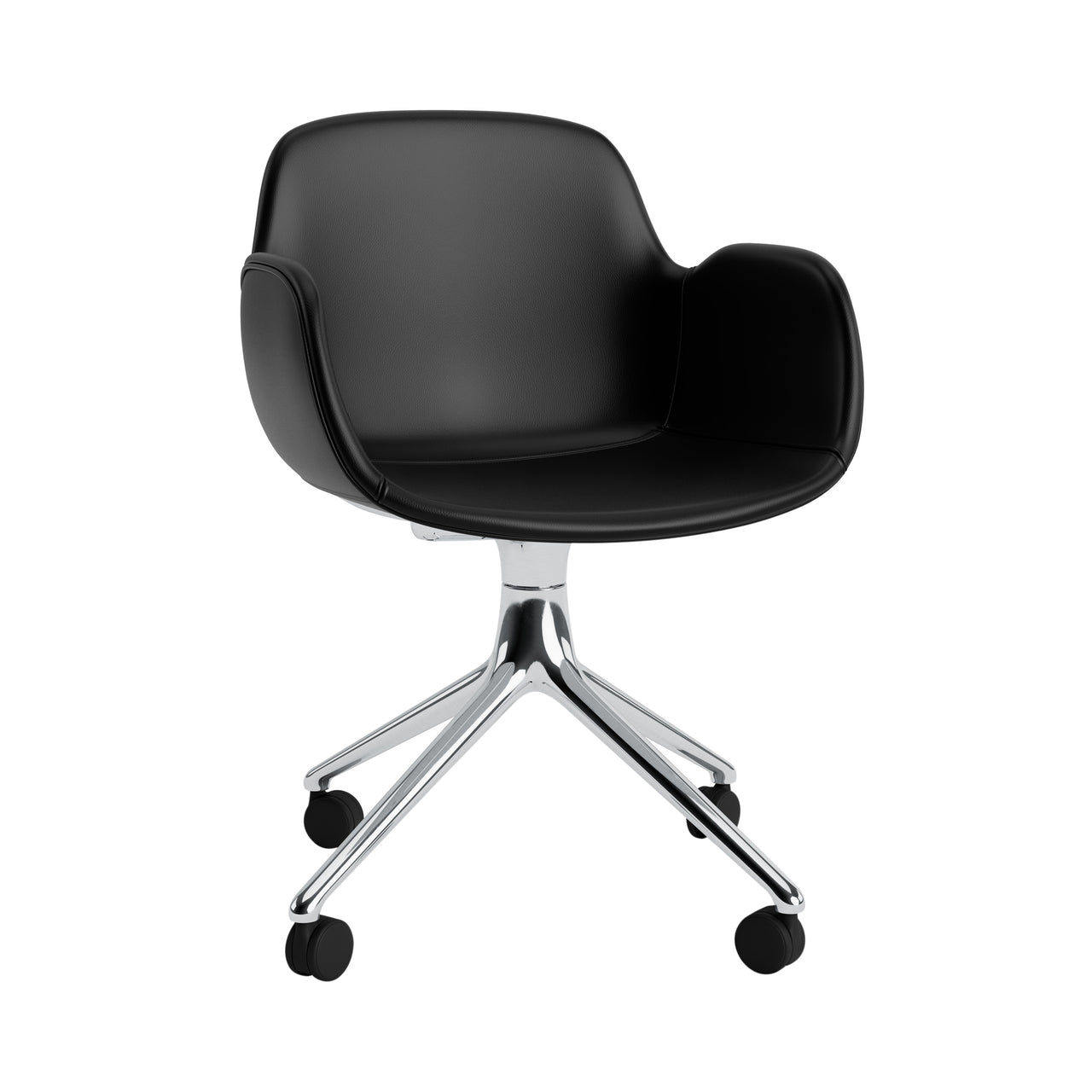 Form Armchair: Swivel Upholstered + Aluminum + With Casters