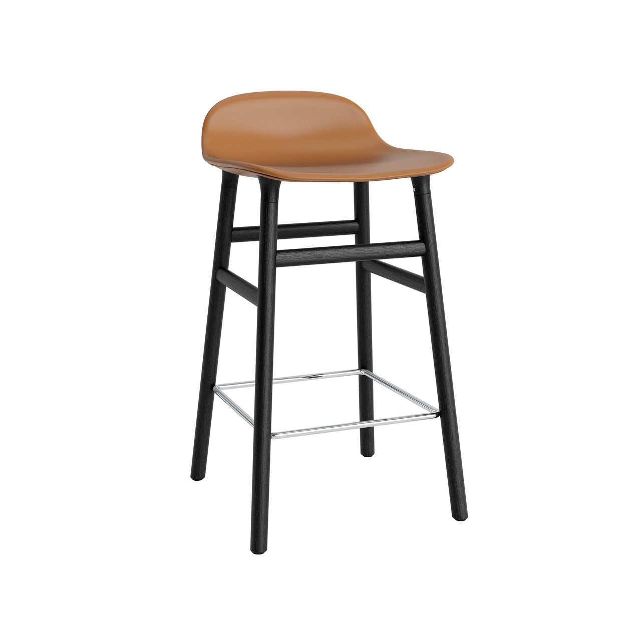 Form Bar + Counter Stool: Black Oak Base + Upholstered + Counter