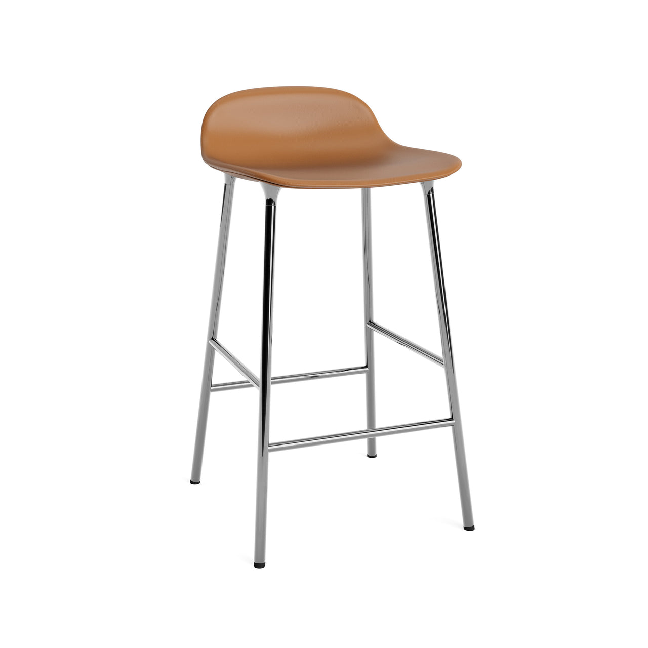 Form Bar + Counter Stool: Chrome Upholstered + Counter