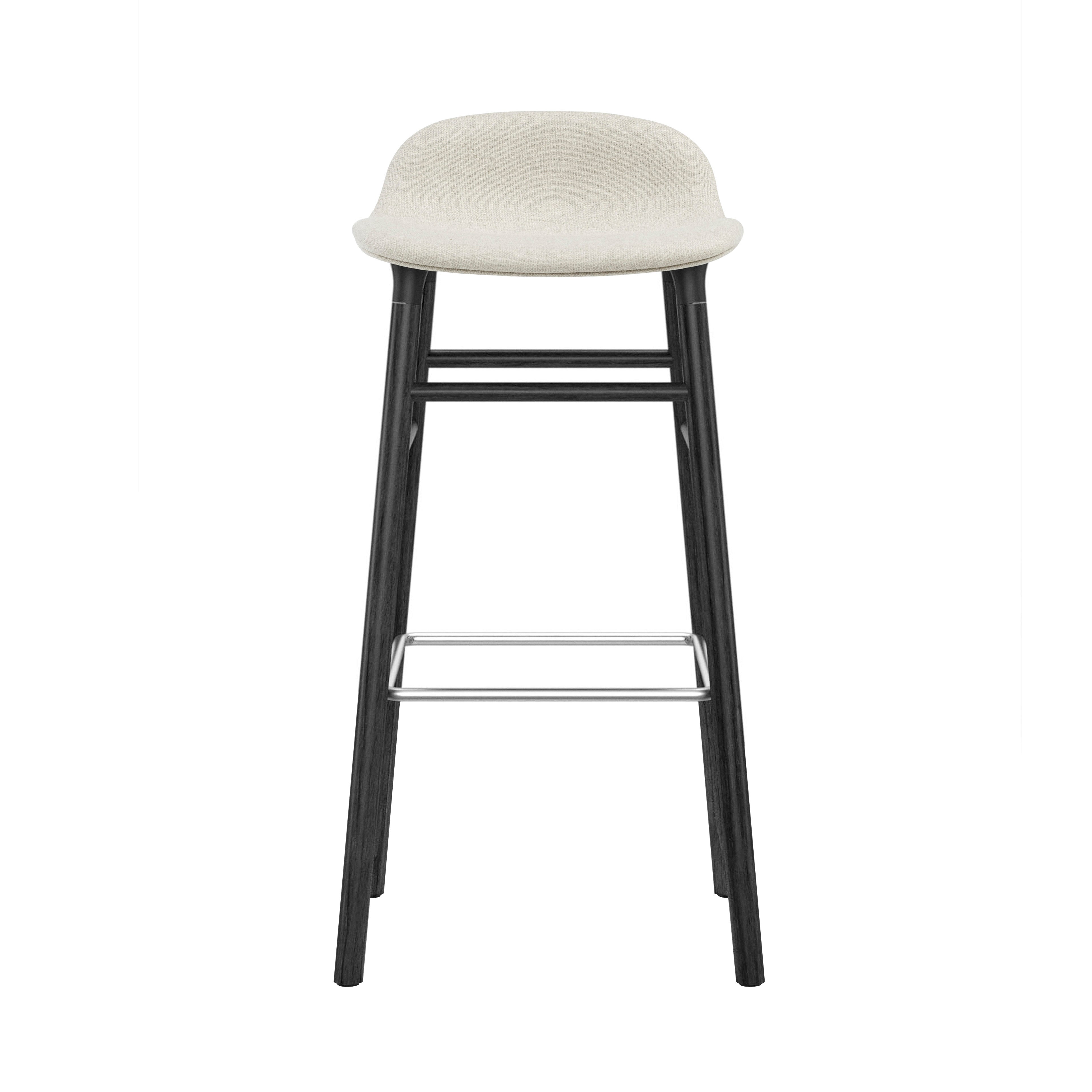 Form Bar + Counter Stool: Black Oak Base + Upholstered + Bar