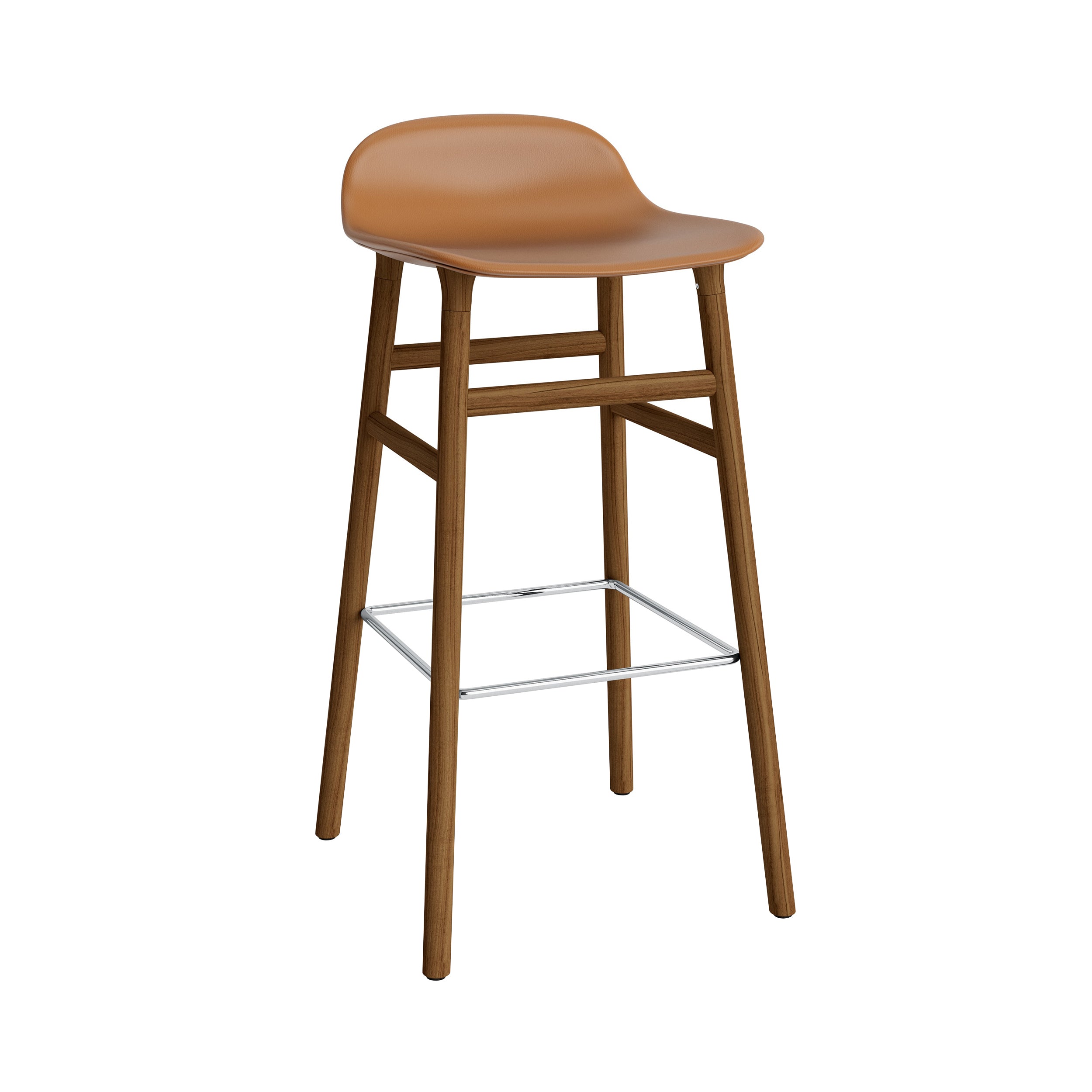 Form Bar + Counter Stool: Walnut Base + Upholstered + Bar
