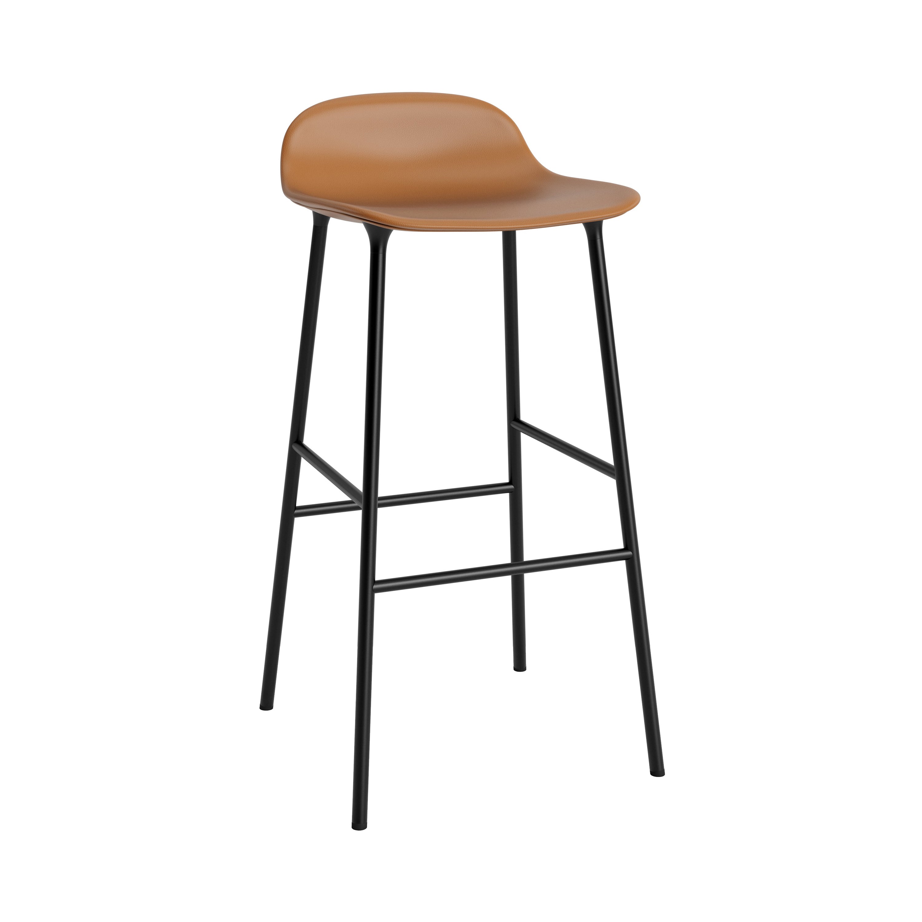 Form Bar Stool: Steel Base + Upholstered + Black