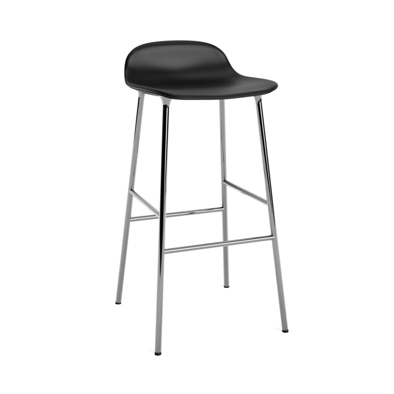 Form Bar + Counter Stool: Chrome Upholstered + Bar