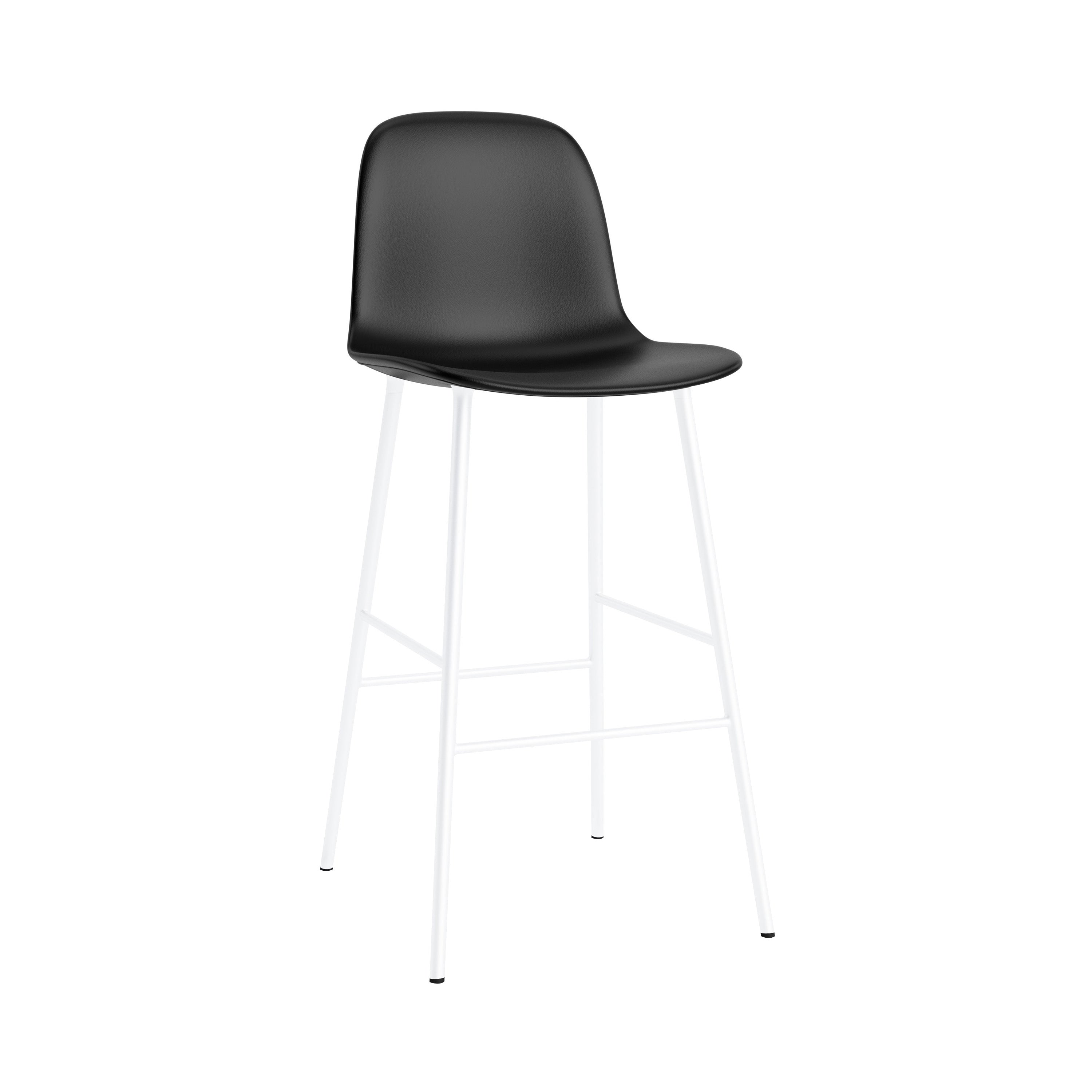 Form Bar Chair: Steel Base + Upholstered + Grey