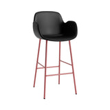 Form Bar Armchair: Steel Base + Fully Upholstered + Red