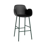 Form Bar Armchair: Steel Base + Fully Upholstered + Green