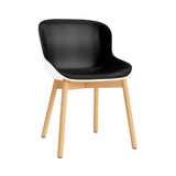 Hyg Chair: Wood Base + Front Upholstered + Oak + White
