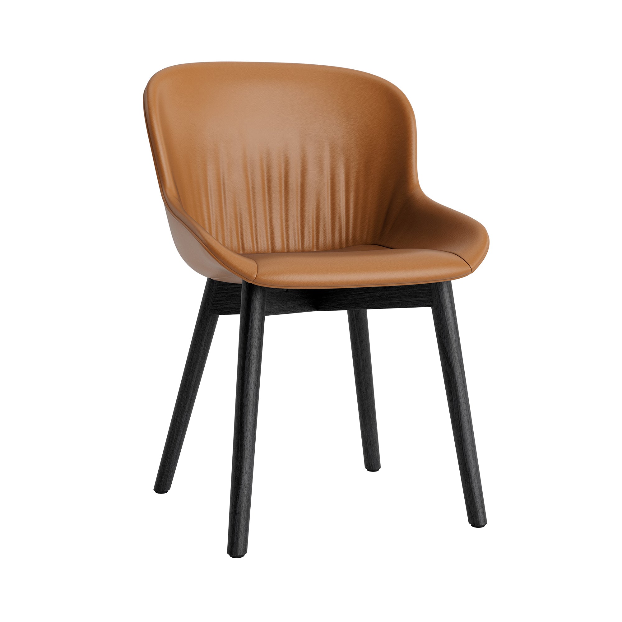 Hyg Comfort Chair: Wood Base + Full Upholstered + Black Oak