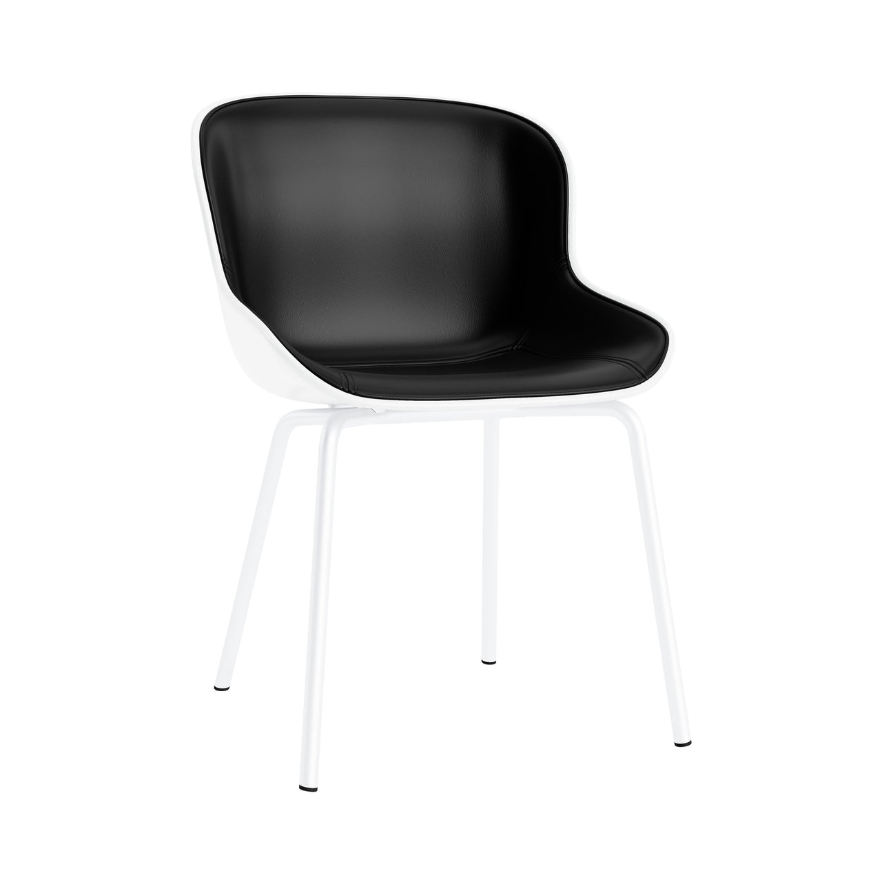Hyg Chair: Steel Base + Front Upholstered + White