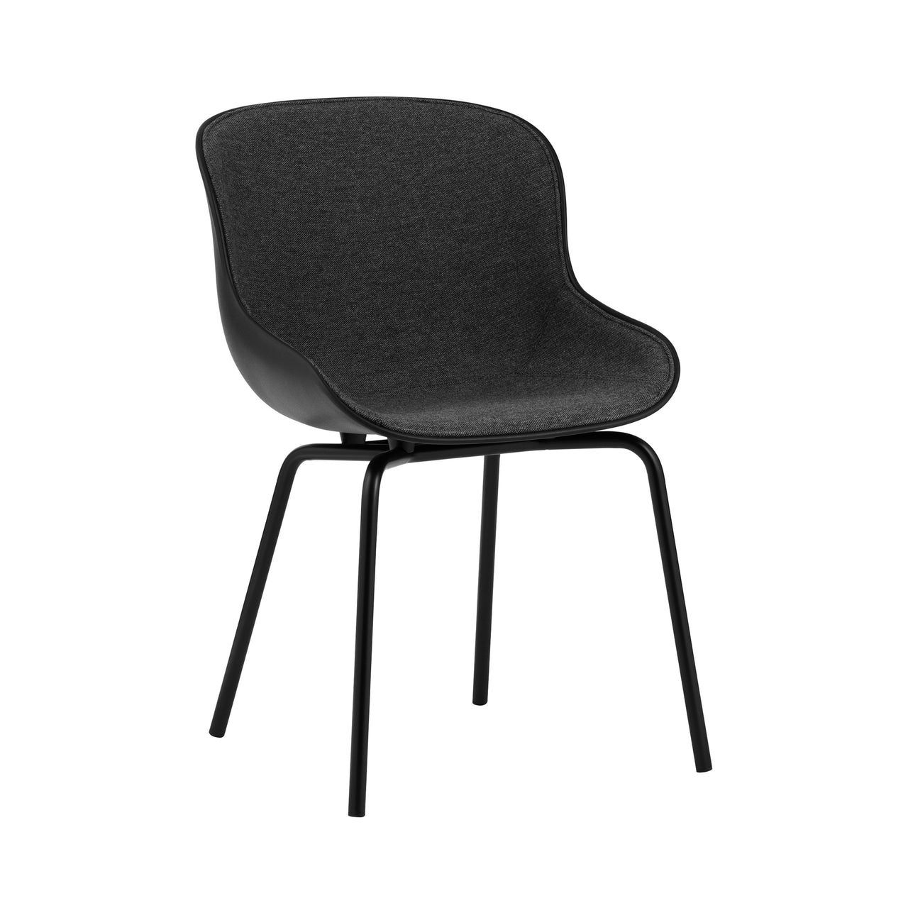 Hyg Chair: Steel Base + Front Upholstered + Black
