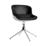 Hyg 4 Legs Swivel Chair: Front Upholstered + Aluminum + Grey