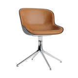 Hyg 4 Legs Swivel Chair: Front Upholstered + Aluminum + Black