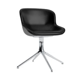 Hyg 4 Legs Swivel Chair: Front Upholstered + Aluminum + Black