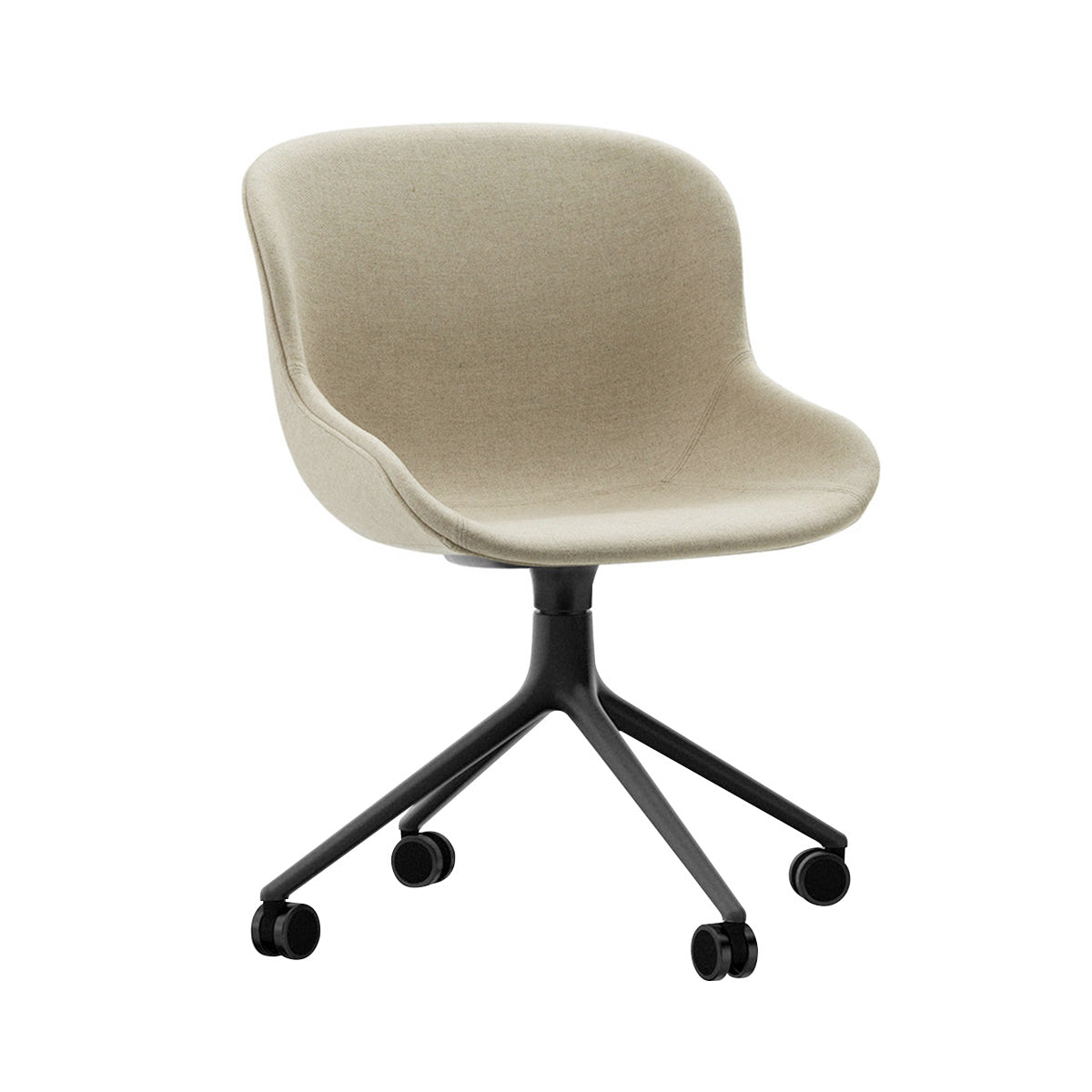 Hyg Chair Swivel 4W: Full Upholstered + Black Aluminum
