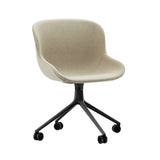 Hyg Chair Swivel 4W: Full Upholstered + Black Aluminum