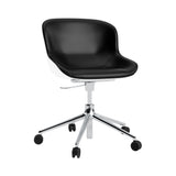 Hyg 5W Swivel Chair: Gaslift Front Upholstered + Aluminum + White