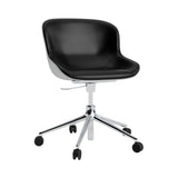 Hyg 5W Swivel Chair: Gaslift Front Upholstered + Aluminum + Grey