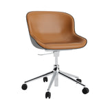 Hyg 5W Swivel Chair: Gaslift Front Upholstered + Aluminum + Black