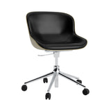 Hyg 5W Swivel Chair: Gaslift Front Upholstered + Aluminum + Olive