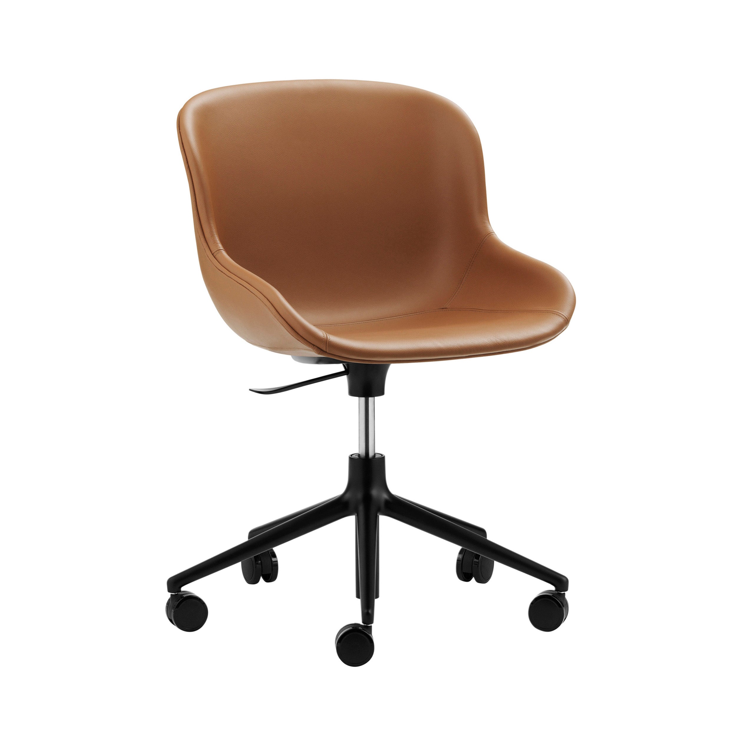 Hyg 5W Swivel Chair: Gaslift Full Upholstered + Black Aluminum