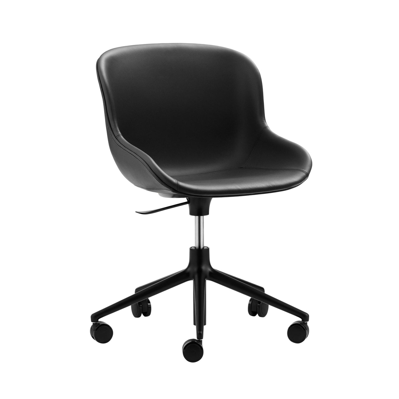 Hyg 5W Swivel Chair: Gaslift Full Upholstered + Black Aluminum