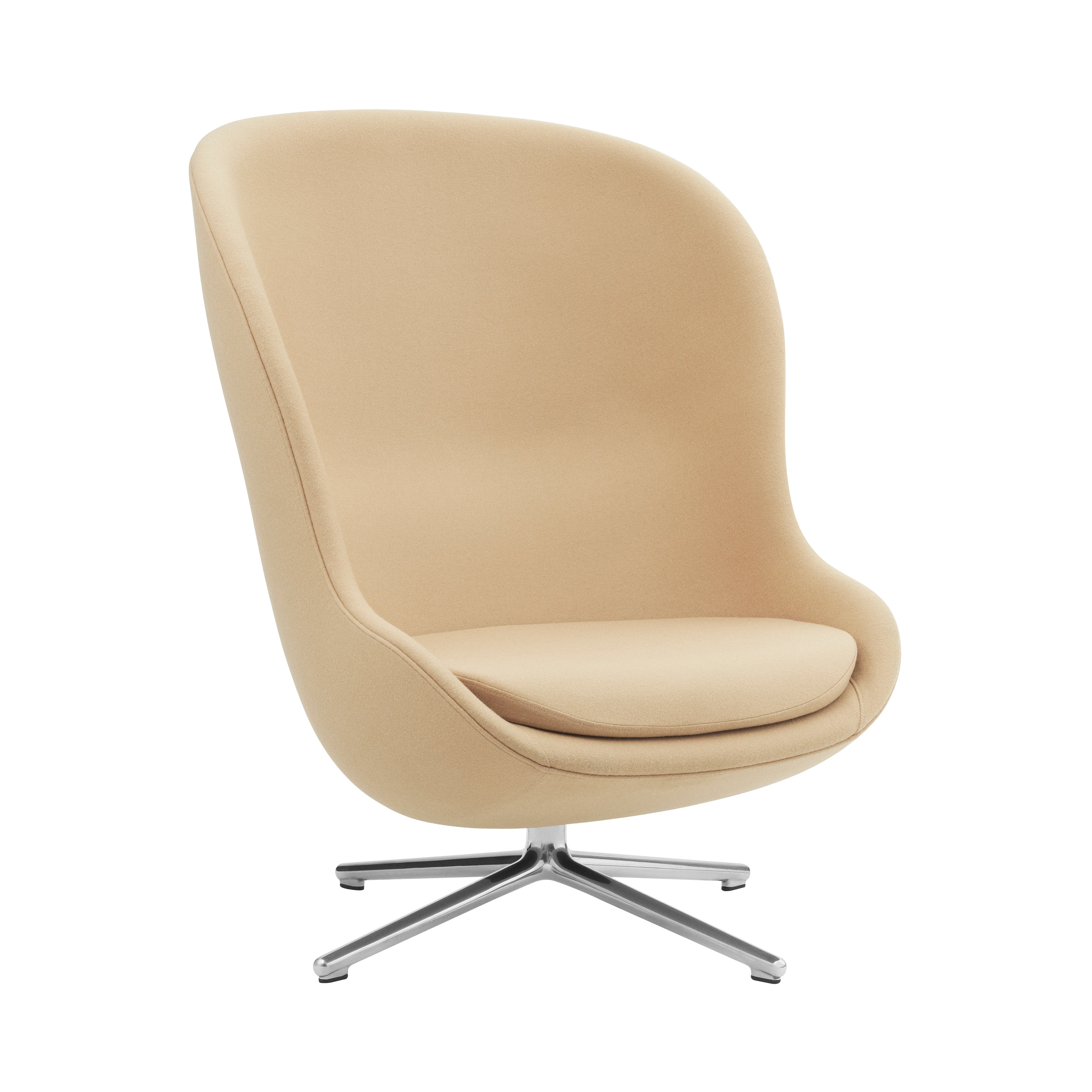Hyg Lounge Chair High: Swivel Base + Aluminum + Without Tilt