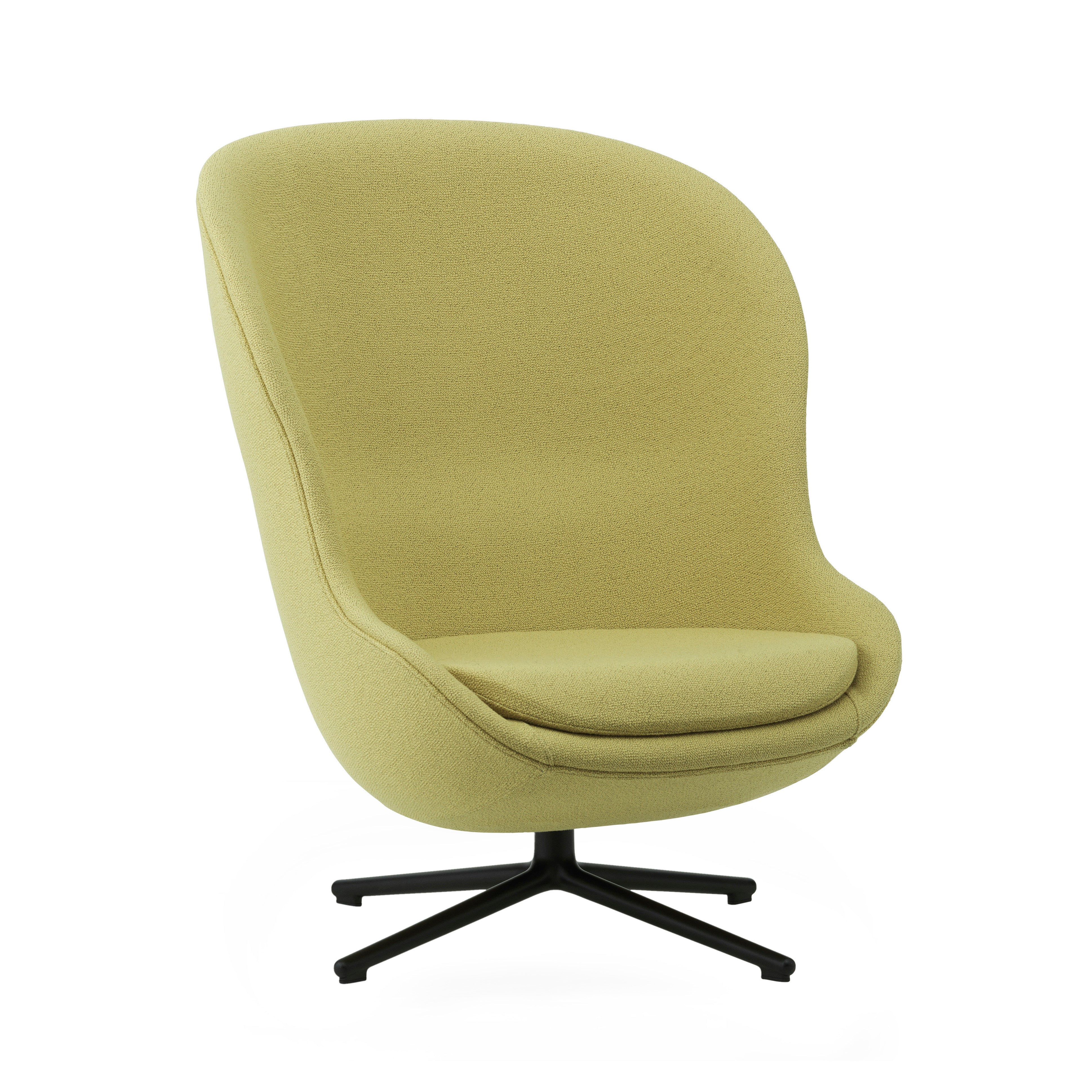 Hyg Lounge Chair High: Swivel Base + Black Aluminum + Without Tilt
