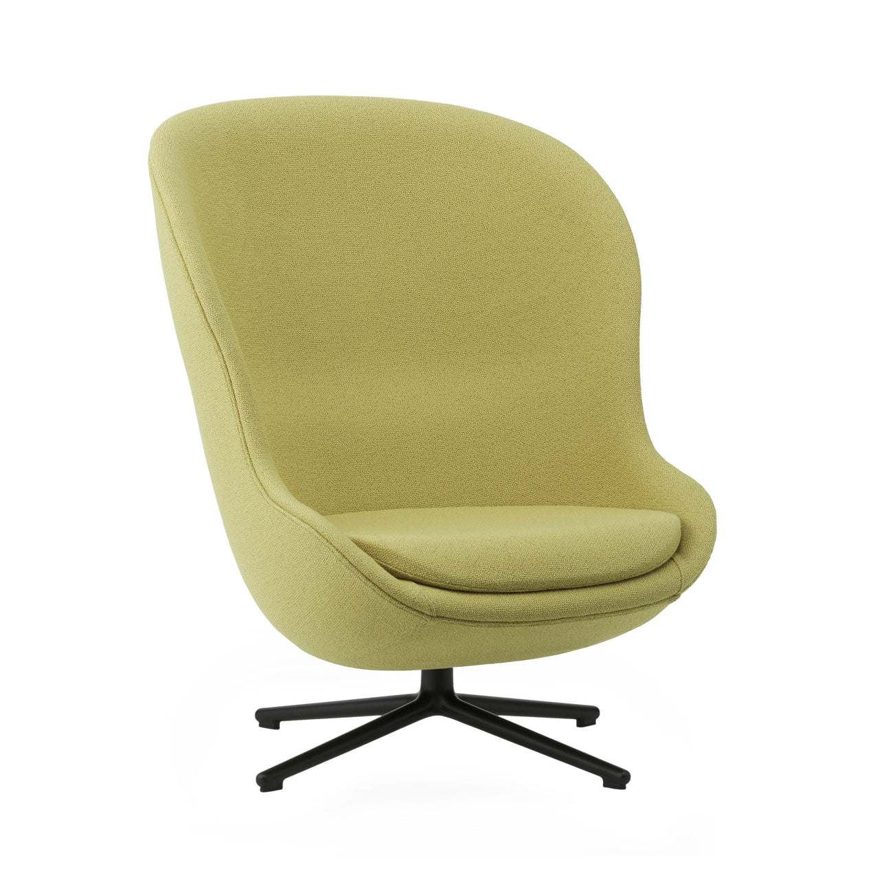 Hyg Lounge Chair High: Swivel Base + Black Aluminum + Without Tilt