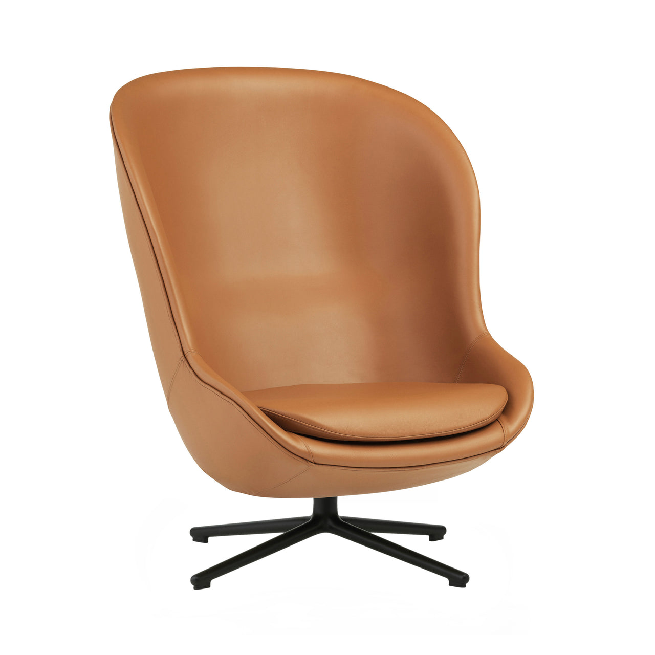 Hyg Lounge Chair High: Swivel Base + Black Aluminum + Without Tilt