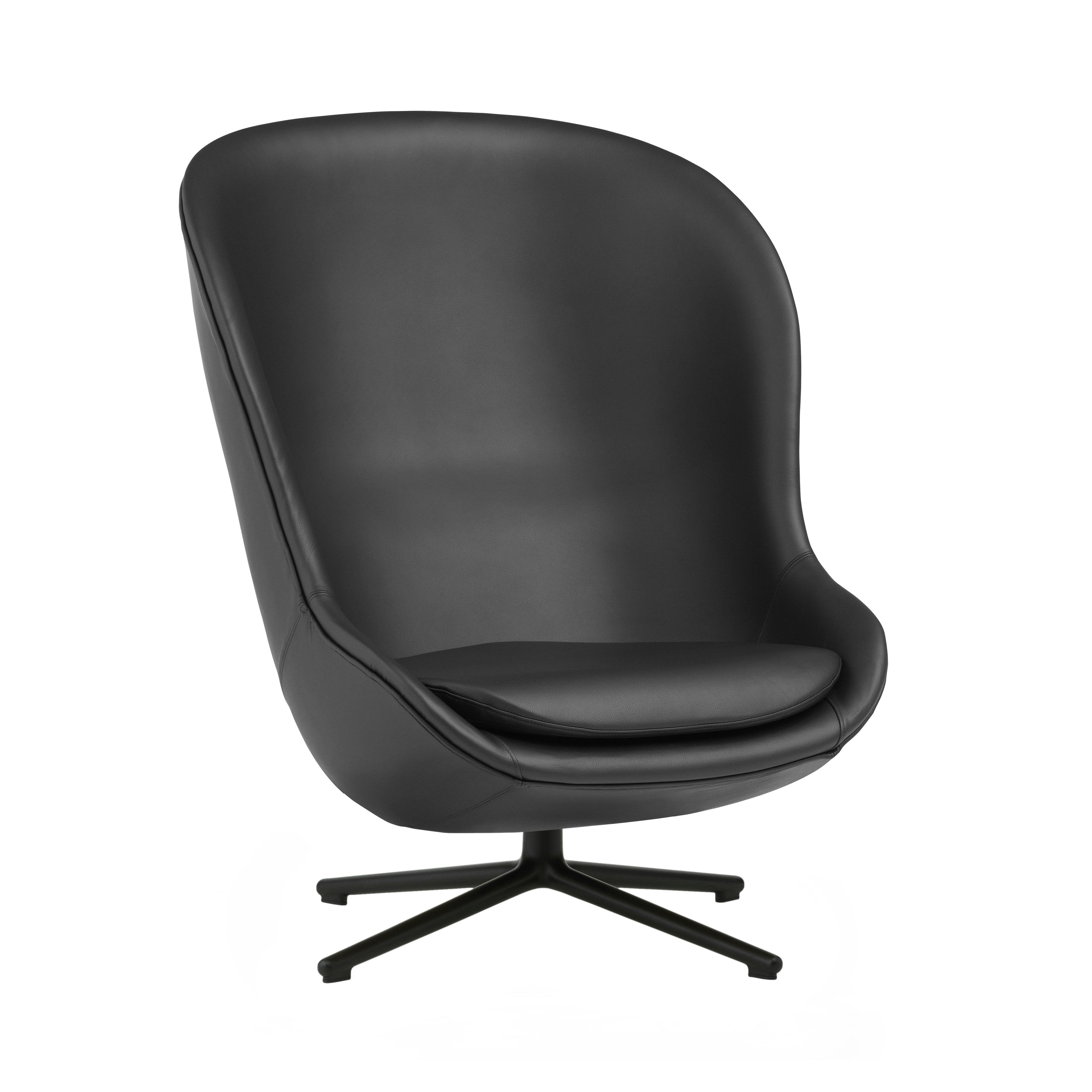 Hyg Lounge Chair High: Swivel Base + Black Aluminum + Without Tilt