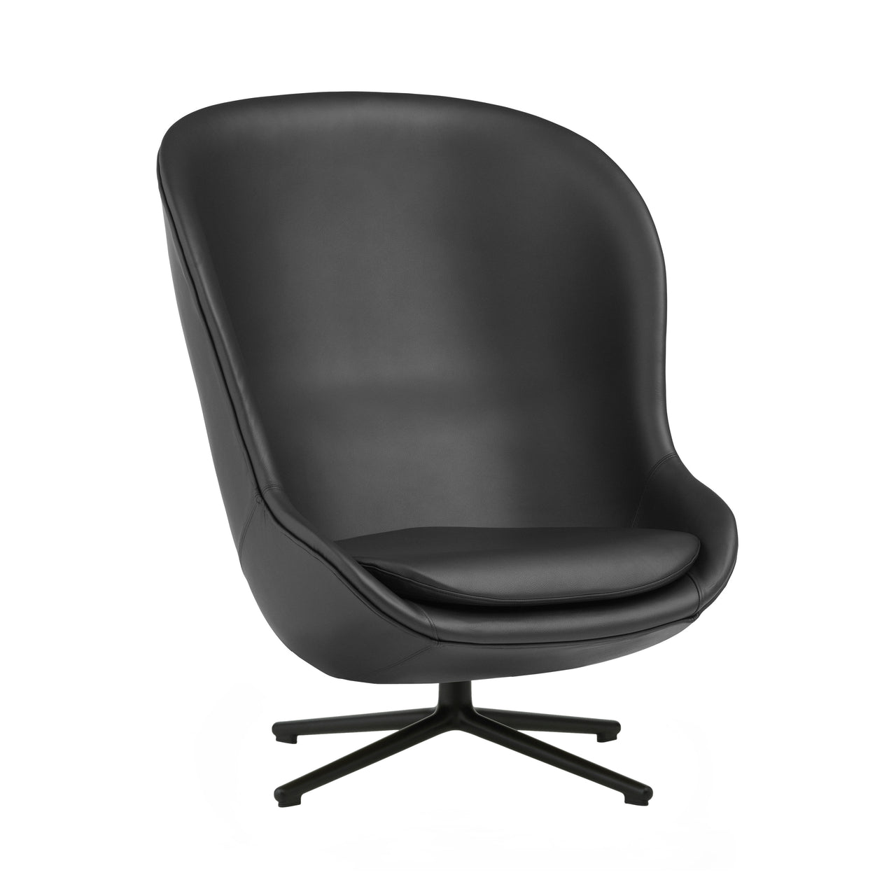 Hyg Lounge Chair High: Swivel Base + Black Aluminum + Without Tilt