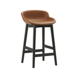 Hyg Counter Stool: Wood Base + Full Upholstered + Black Oak