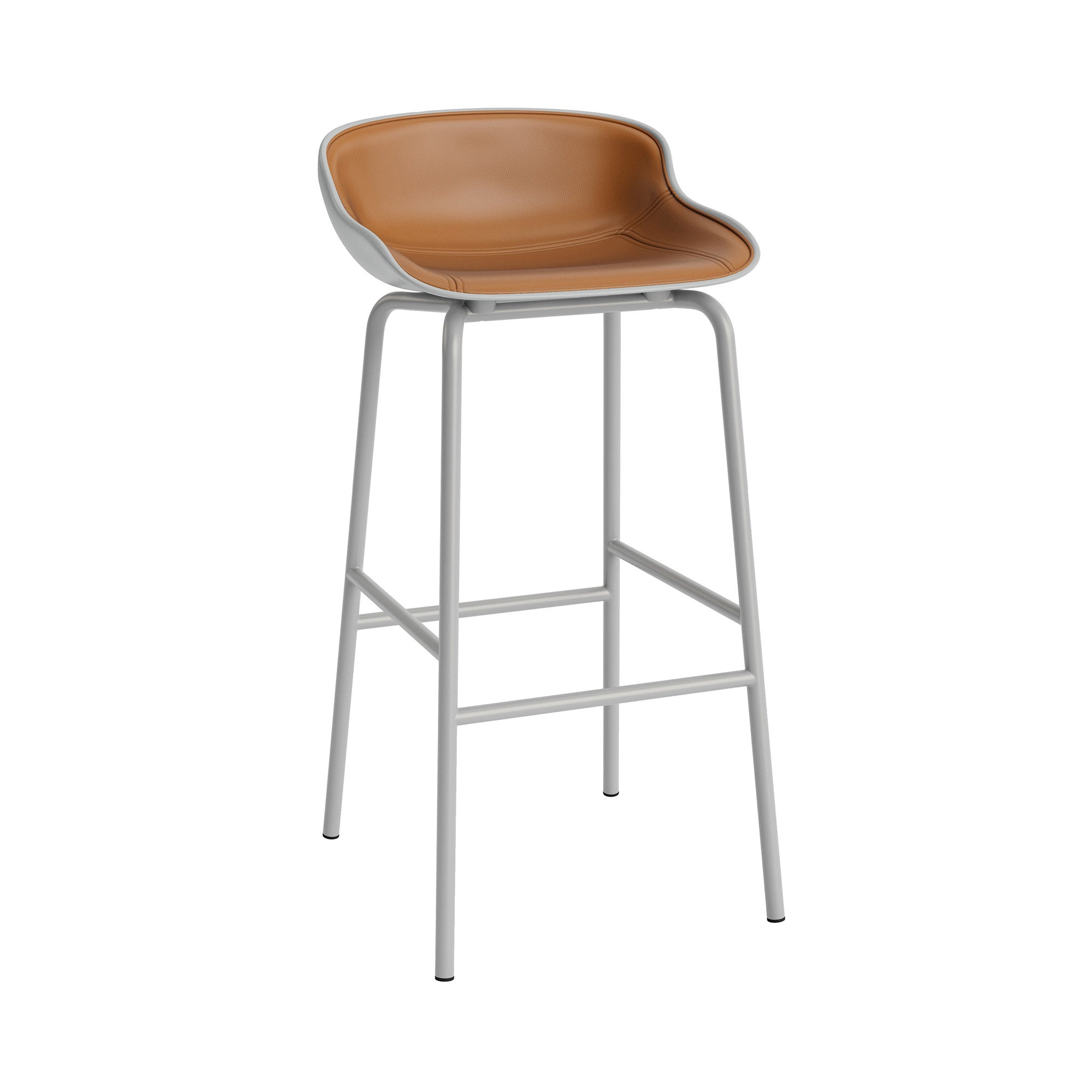 Hyg Bar + Counter Stool: Front Upholstered + Bar + Grey
