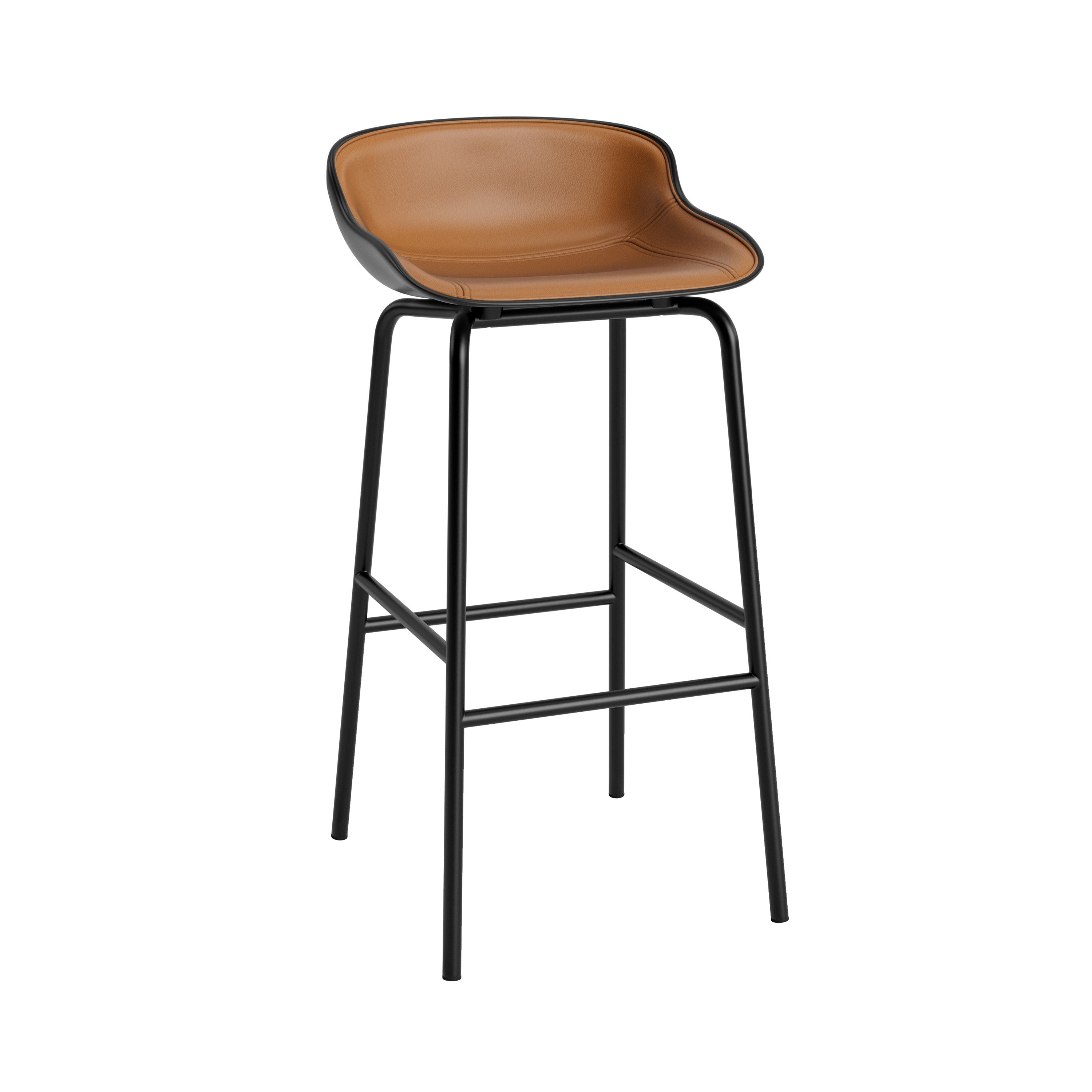 Hyg Bar + Counter Stool: Front Upholstered + Bar + Black