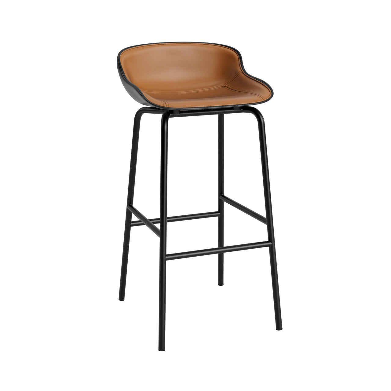 Hyg Bar + Counter Stool: Front Upholstered + Bar + Black