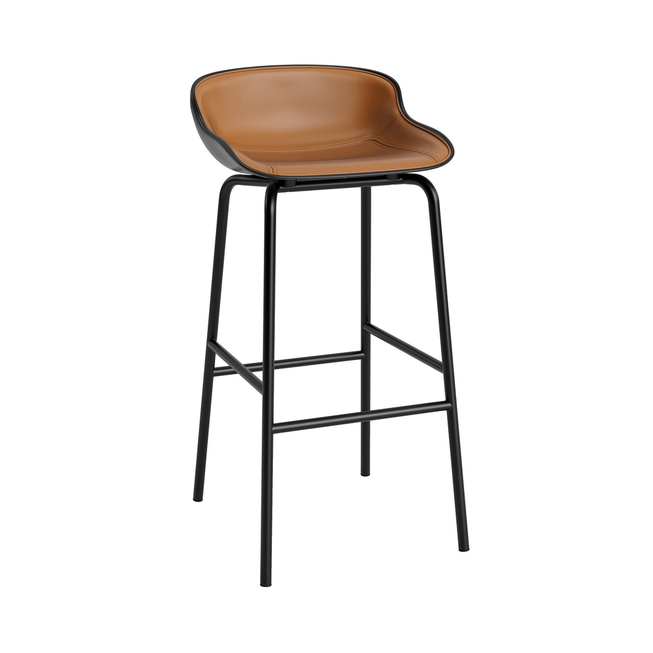 Hyg Bar + Counter Stool: Front Upholstered + Bar + Black