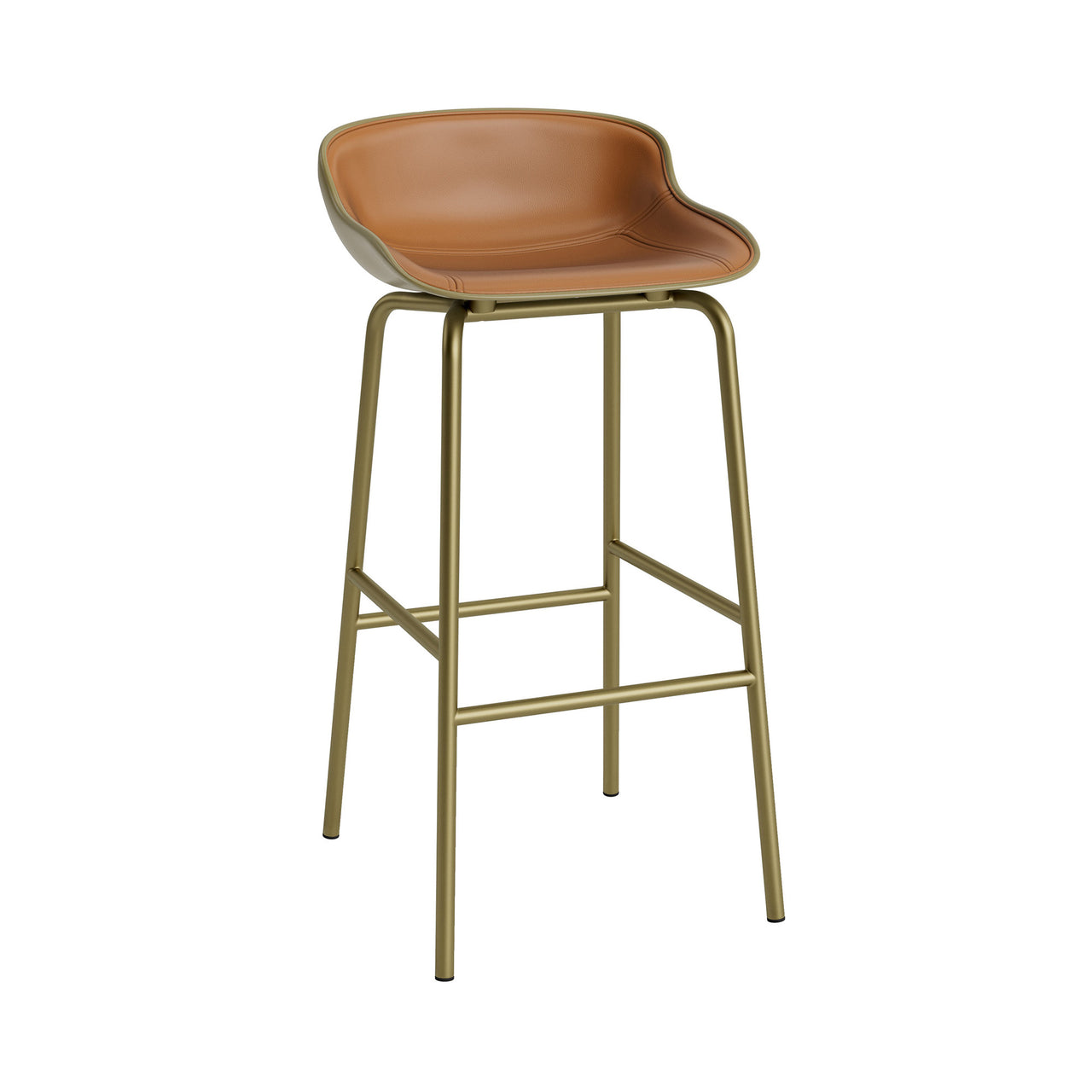 Hyg Bar + Counter Stool: Front Upholstered + Bar + Olive