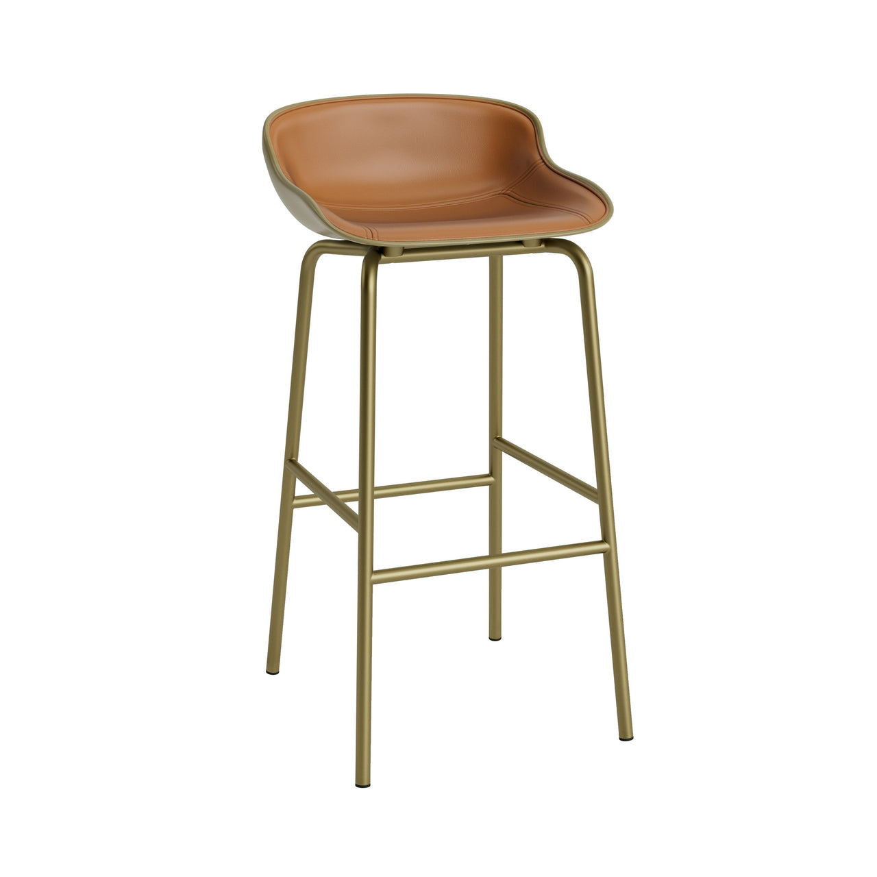 Hyg Bar + Counter Stool: Front Upholstered + Bar + Olive