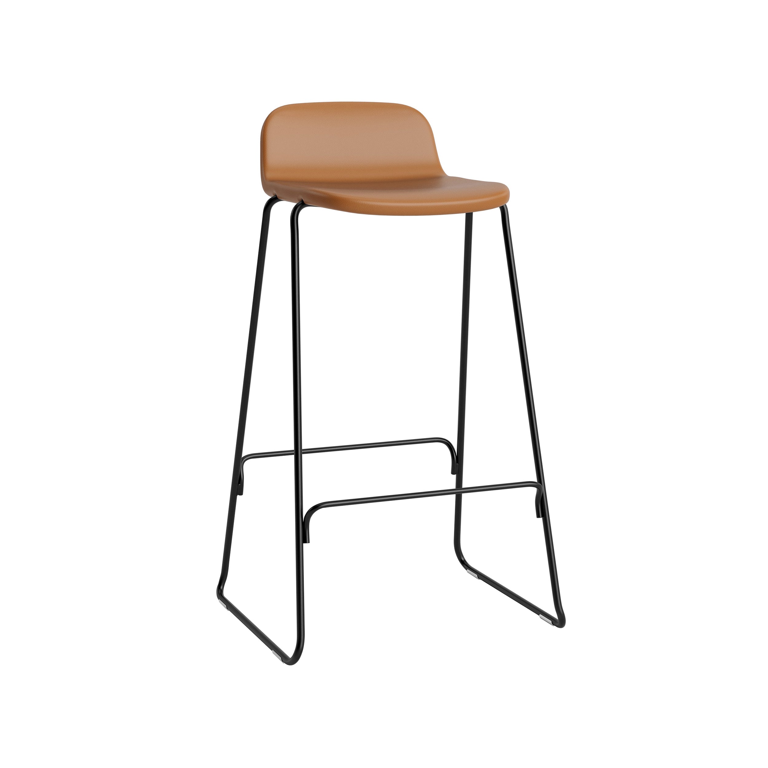 Just Bar + Counter Stool with Back: Full Upholstered + Counter + Black Steel