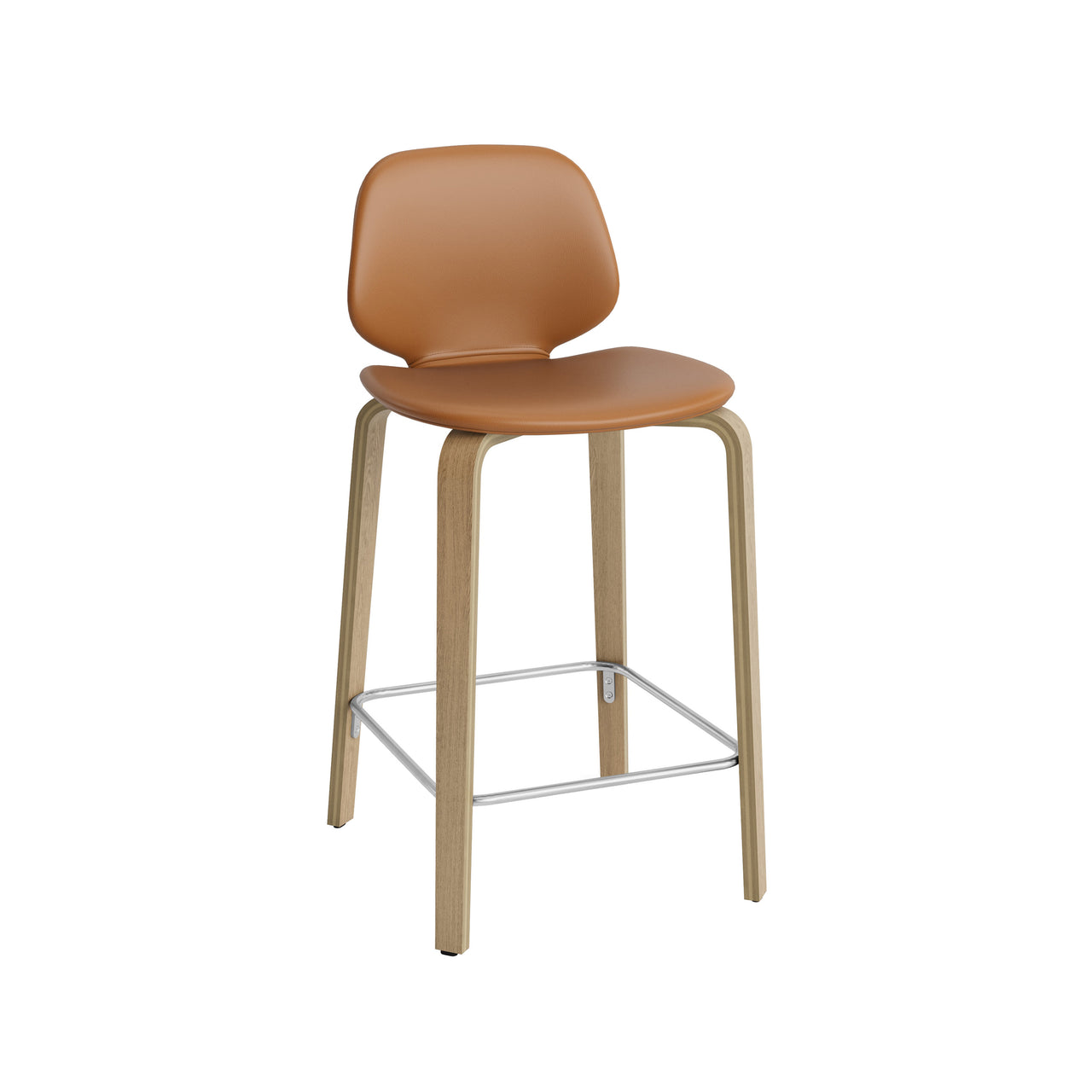 My Chair Bar + Counter Stool: Wood Base + Fully Upholstered + Counter + Oak