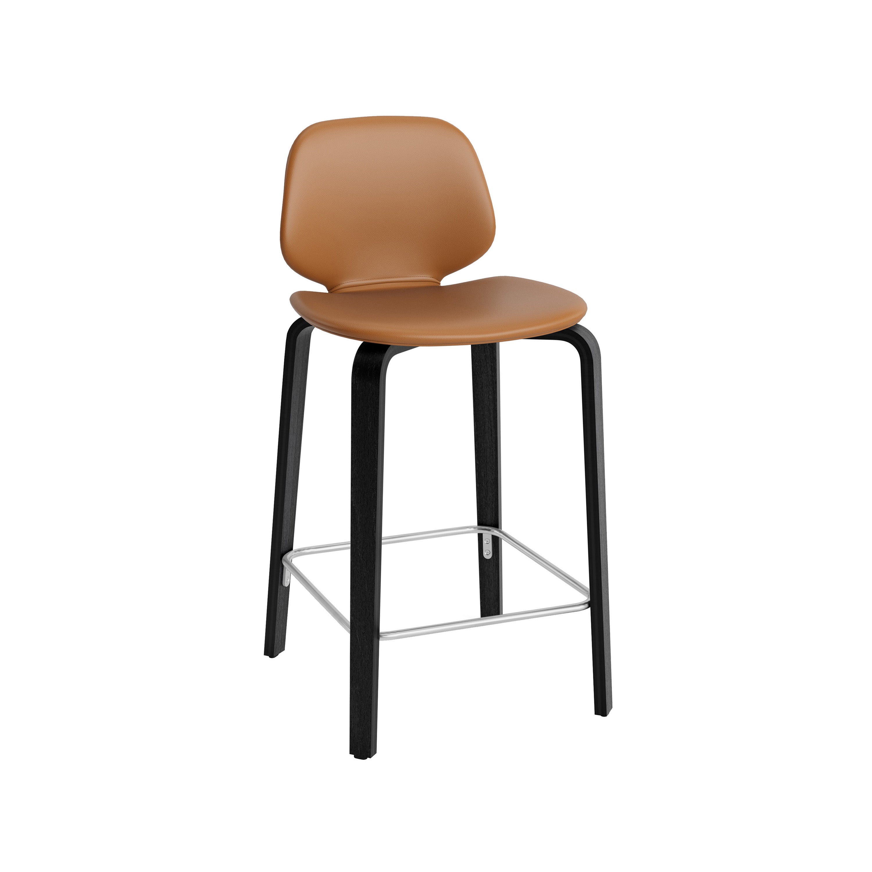 My Chair Bar + Counter Stool: Wood Base + Fully Upholstered + Counter + Black Ash